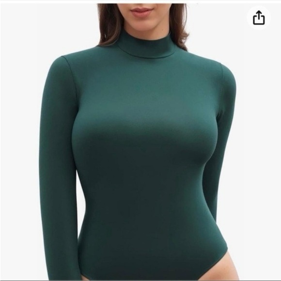 Abercrombie & Fitch Tops - Abercrombie and Fitch Dark Green Long Sleeve Bodysuit